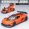 Koenigsegg Jesko Attack Superbil Simulering Støpte & Leketøykjøretøy Lyd & Lys Trekk tilbake bil 1:32 Legeringsmodellgaver til barn