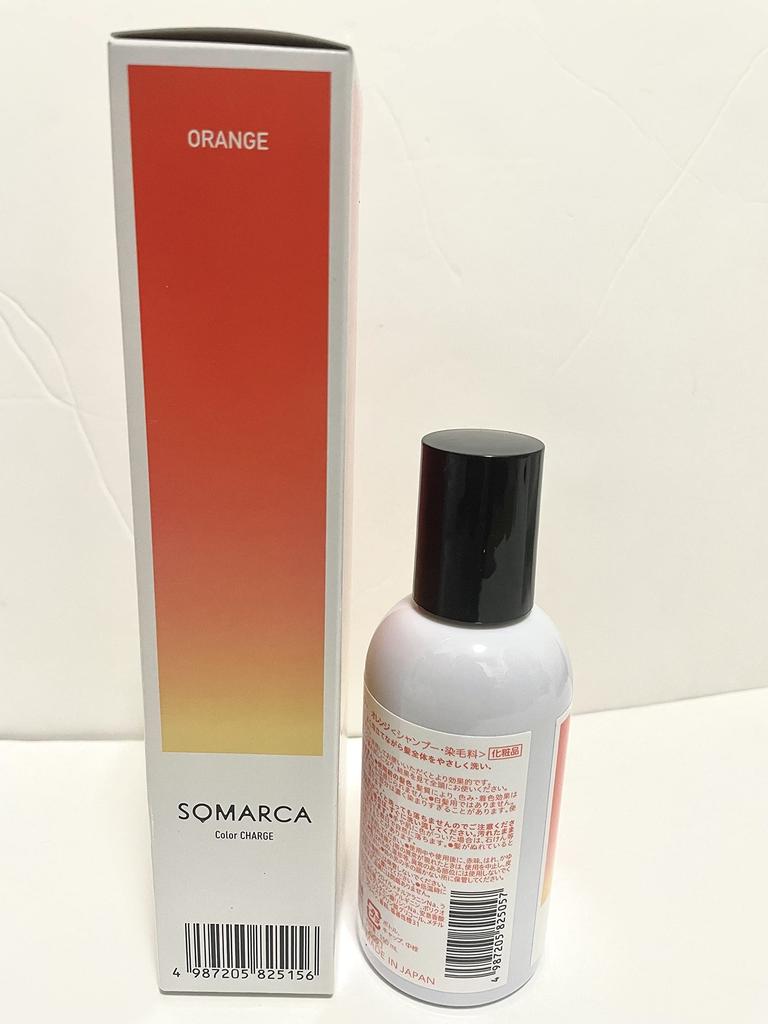 Hoyu Somaruka Color Shampoo, Orange, 150ml and Color Charge (Color Treatment), Orange, 130g, Assorted (2 bottles)