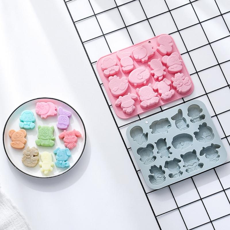 Silicone Fondant Molds Chinese Zodiac Shape Chocolate Moulds Candy Molds Silicone Material for DIY Hand-Making Use