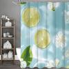 Sommar Citronblomma Duschdraperi, Dekorativt Duschdraperi för Badrum, Vattentätt Duschdraperi med Krokar