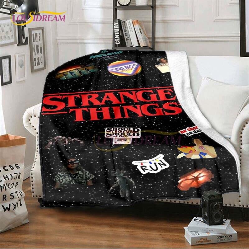 Hot Netflix Movie Stranger Things Blankets for Beds Soft Flannel Blanket Queen Size Home Decor Bedding Cover Kids Gift Picnic