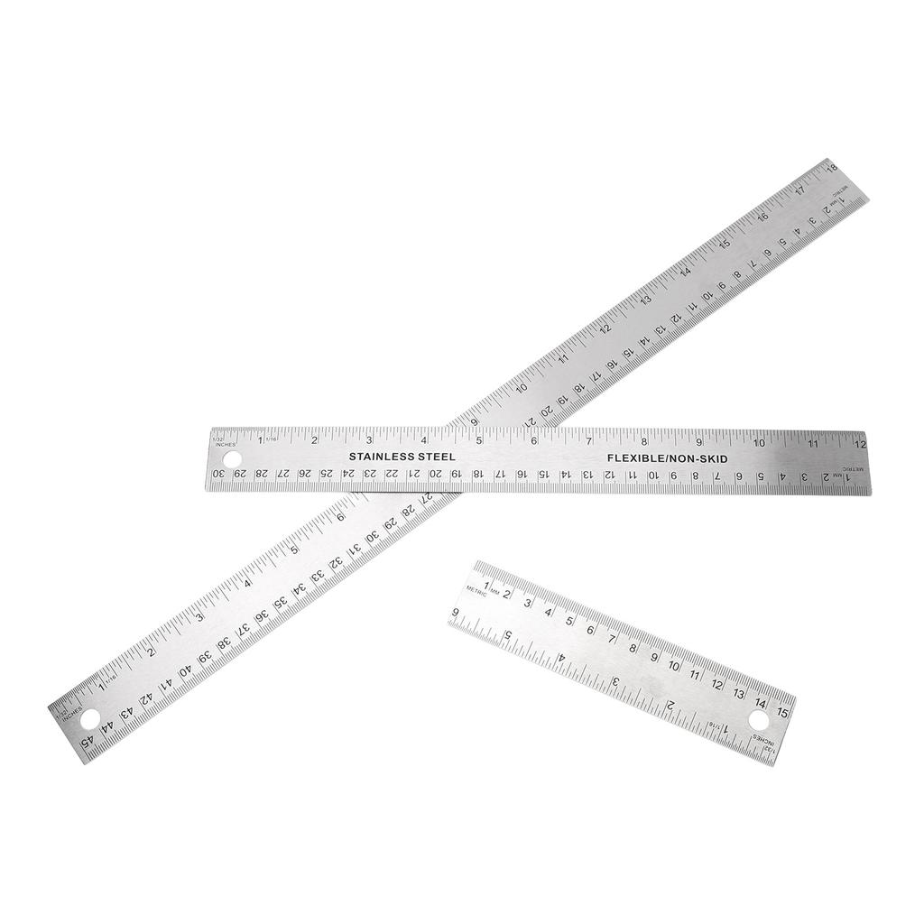 3 Stück Korkrückseite Metalllineal Rutschfest Gerade Messgerät Werkzeug Edelstahllineale mit