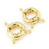 2PCs Copper Spring Ring Clasps Real Gold Color Round Metal Charms DIY Making Necklace Bracelets Jewelry,22x17mm 19x15mm 17x13mm