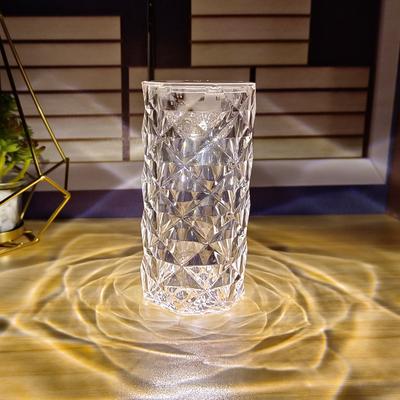 Kristall Tischlampe Diamant Nachttischlampe Batteriebetrieben Atmosphäre Nachtlicht Rose Nachtlicht für Schlafzimmer Dekoration