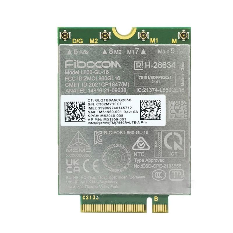 

Модуль 4G L860-GL-16 XMM7560R Чіп M51960-001 M55040-005 для X360 X2022- 840G5 840G6 850G6 830G6