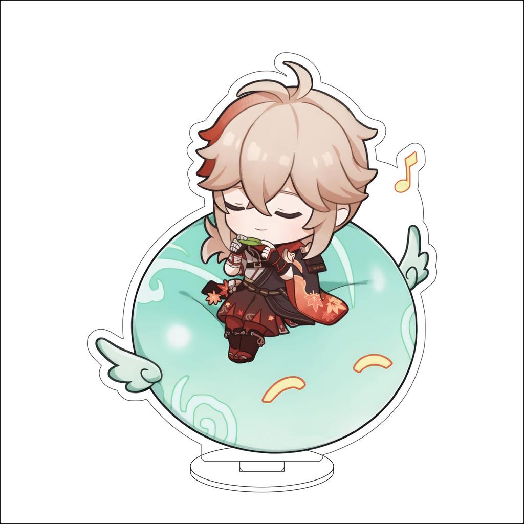 10CM Anime Genshin Impact Figure Stand Model Kaedehara Kazuha Cute Desk Decor Standing Sign Gifts