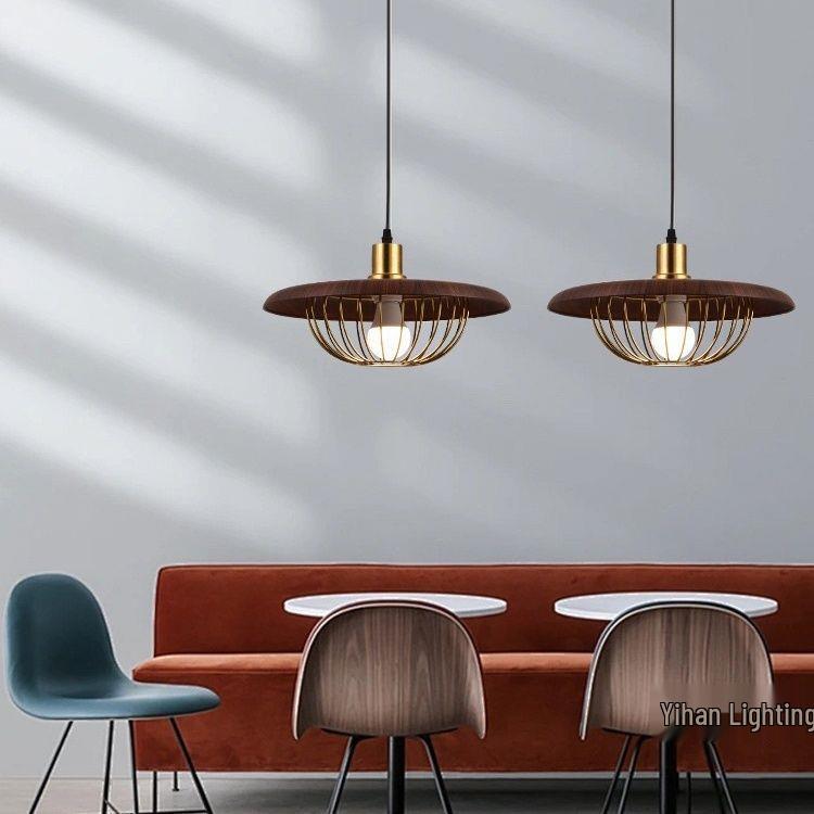 Walnut Pendant Light for Japanese Restaurant, Retro Hotel, Bar, Minimalist Cafe, and Bedroom