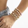 5Pcs/Set Kpop Sunflower Ball Polymer Clay Chain Bracelets for Women 2026 Trending Rhinestone Love Heart Bangles Couple Jewelry