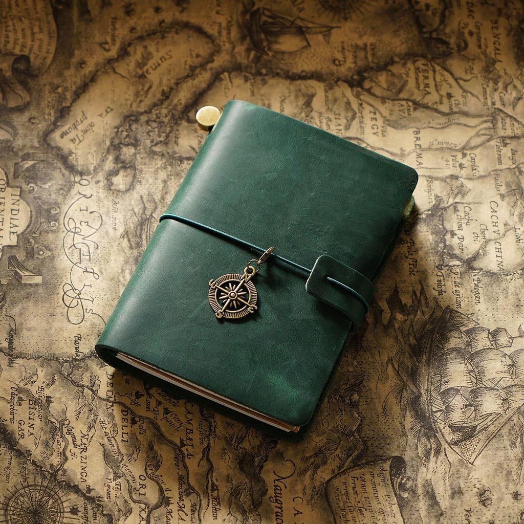 Genuine Leather Vintage Travel Journal - Creative Cowhide Diary Notebook