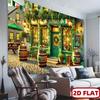 2D Vintage Irish Pub Street Backdrop for St. Patrick's Day Live & Party