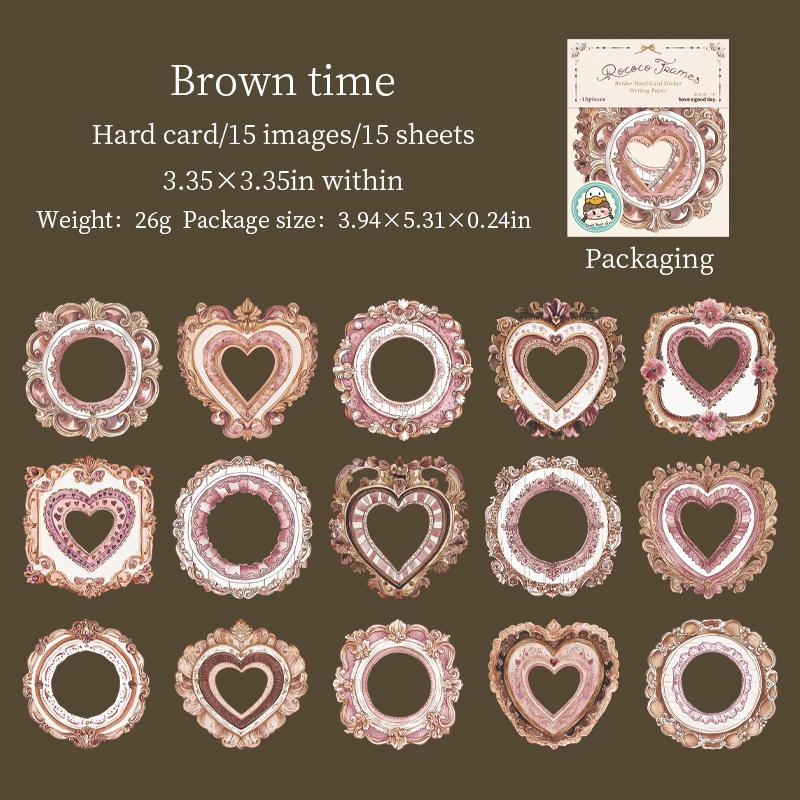 4 Styles Retro Ivy and Vine Frame Hard Cardboard Paper Rococo Mirror Frame Series Handmade Account DIY Decorative Sticker