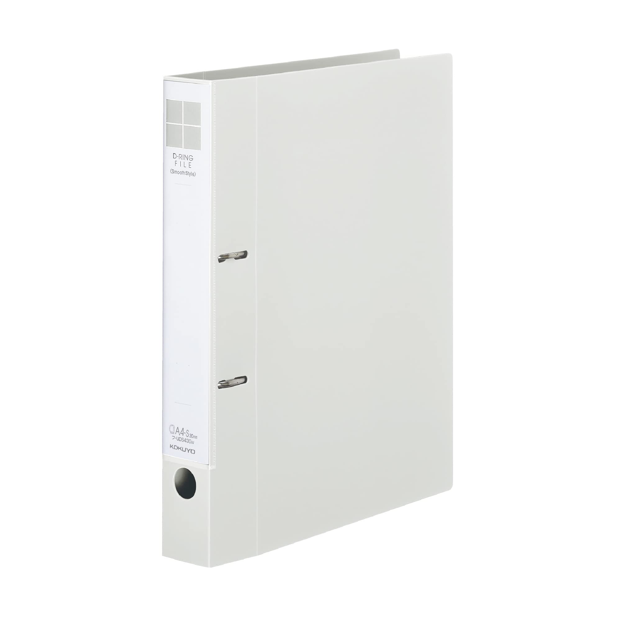 KOKUYO smooth A4 2 model D-ring binder, style, size, holes, 300-sheet capacity, off-white, number U-UDS430W