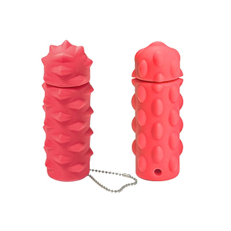 

Silicone Decompression Massage Keychain Rotatable Sensory Stress Reducing Massager Adult Pocket Gadget 3D Spikes Grip красный