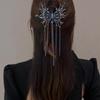 Elegant Black Butterfly Tassel Hair Clip for Updos