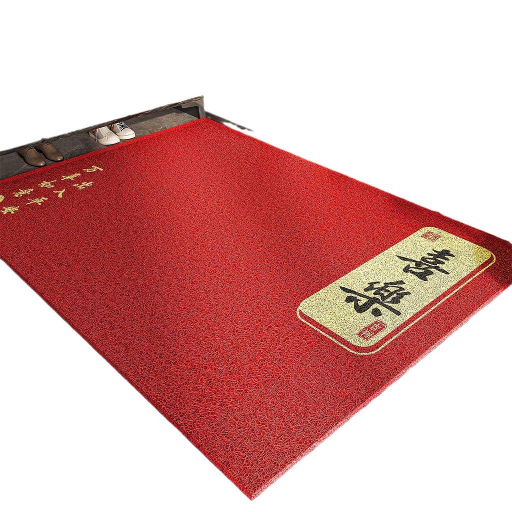Chinese Red Non-Slip Coil Mud Scraper Mat for Household Entrance