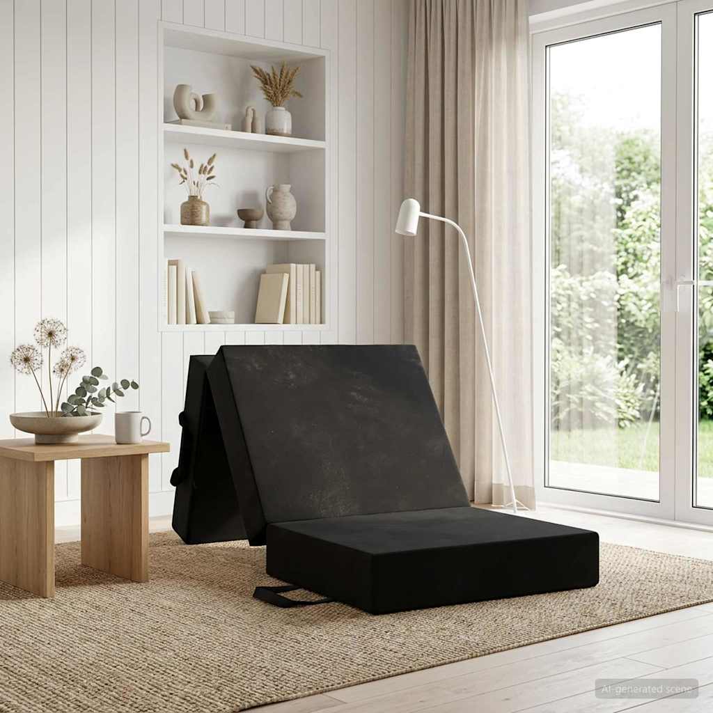 Folding Sofa Bed 75 x 63 x 45 cm Black