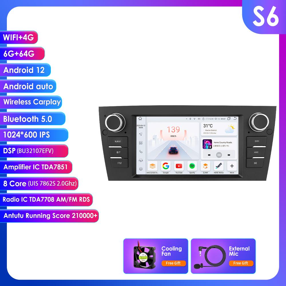 Hizpo Inteligentní 7'' 7862 AI 2din Android 13 Autorádio Multimediální Přehrávač Videa pro Pro BMW Řady 3 E90 E91 E92 E93 Navigace GPS Carplay 4G RDS