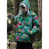 A1 Hanfu Team Uniform: Warm Couple's Lambswool Coat with Detachable Hood, Chinese Style, Cold-Protection, Big Flower Design.