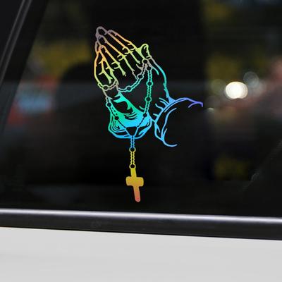 Nálepka s módou do auta Perlový růženec Bůh Ježíš Kristus Modlitba Okenní sklo Motocykl Auto Decoratio Q2S6