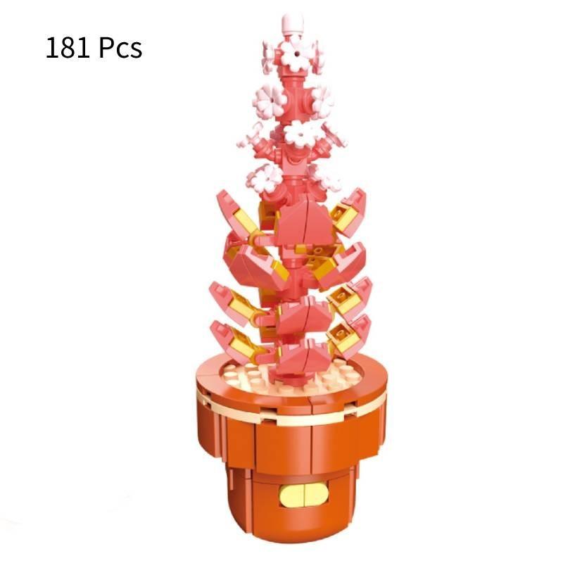 Exquisite Diy Mini Brick Plant Pot Model Kit Fun Plastic Building Blocks Toy