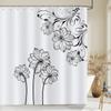 Nordic minimalist art printing Shower Curtain, Waterproof Fabric Flower and leaf Bird pattern Bathroom Curtain for Bathtub Decor