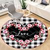 1pc Heart Love Floral Chair Carpet for Office Non-Slip, Rug for Office, Room, Good Gift for Family or Friends,  Yy251226195