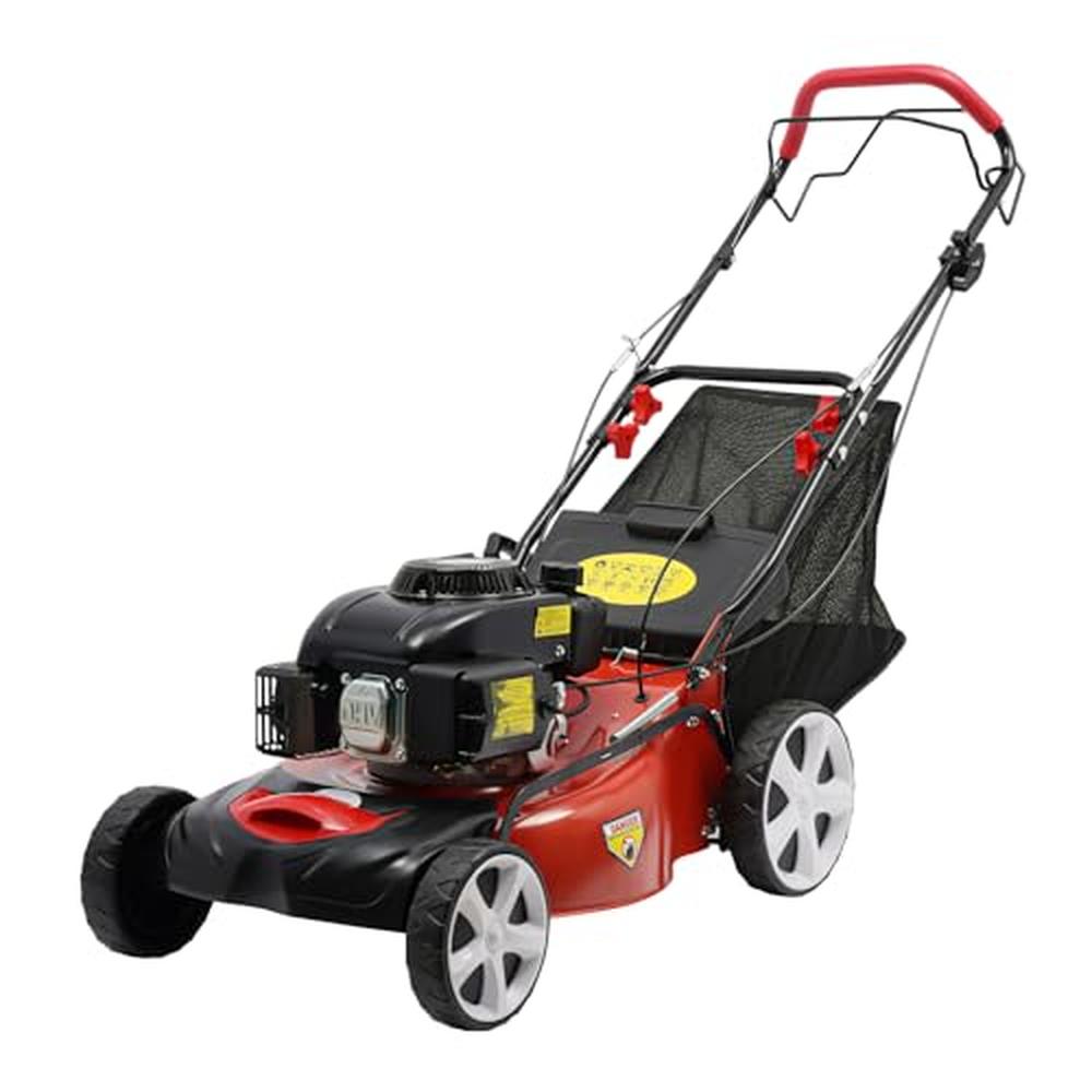 Self Propelled Gas Lawn Mower 140cc 4-Stroke 4000W 20.5" High Wheel FWD Lawnmower Steel/Polypropylene Adjustable Height Powerful