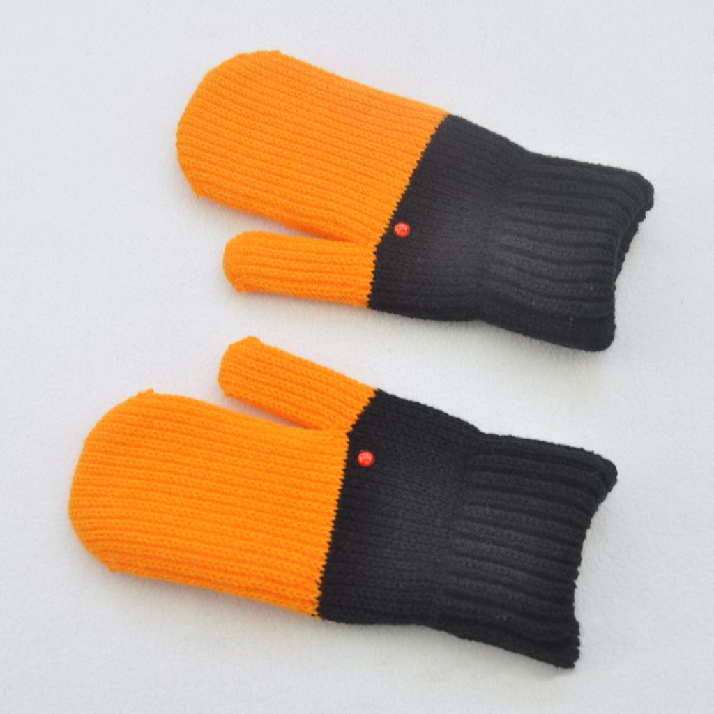 New Winter Thickened Plush Warm Gloves For Men Women Patchwork Handmade Mischief Knitted Mittens Outdoor Cycling Skiing Gloves