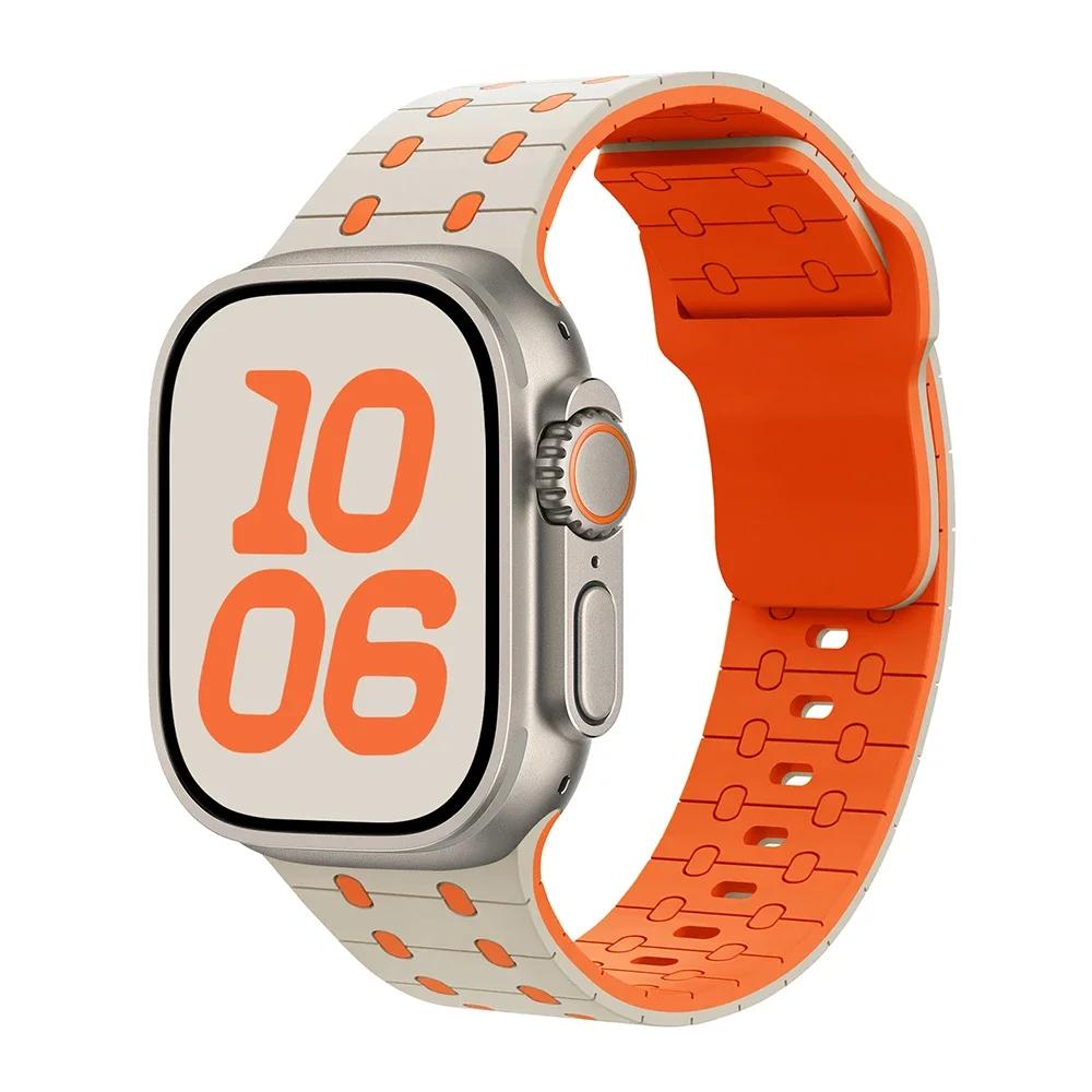 Magnetic Silicone Bracelet For Apple Watch ultra 2 Band 49mm 45mm 44mm 40mm 42mm 46mm 41mm 38mm Strap IWatch Series 10 SE 9 8 7
