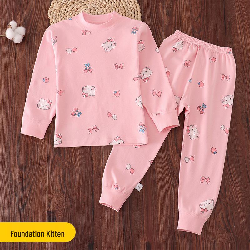 Zhongling Kinder Reine Baumwolle Herbst Unterwäsche Set - Unisex Pyjamas für Jungen und Mädchen