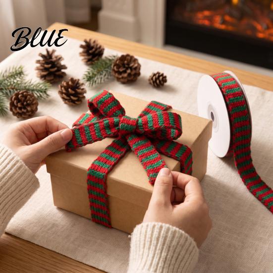 Christmas Woven Ribbon Durable Seasonal And Bouquet Wrapping 5m for Gift Packaging Decorative Crafting Knit