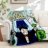 1pc Mr. Monopoly,New York,Money Digital Print Flannel Blanket - Contemporary Style, Suitable for All Seasons, Perfect for Home, Travel, or C