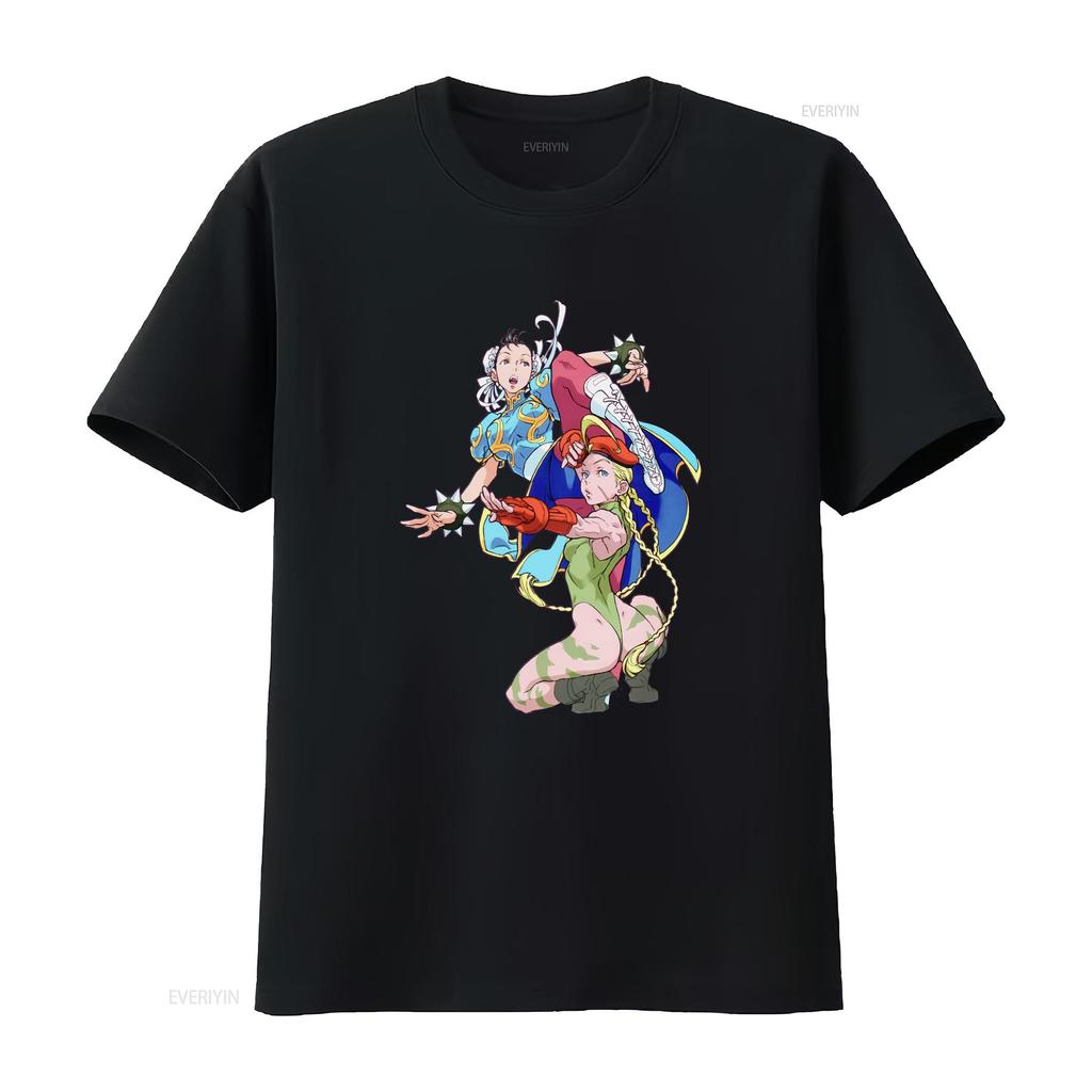 Chun Li Cammy Kung Fu Fighting Premium T Shirt Characters Art s vintage Washed graphic Stretched Slightly Soft Unisex