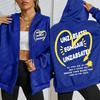 Yellow Heart Art Letter Design Women Zipper Hoodie Fashion Loose Hoody Soft Sportswear Autumn Fleece Female Clothing