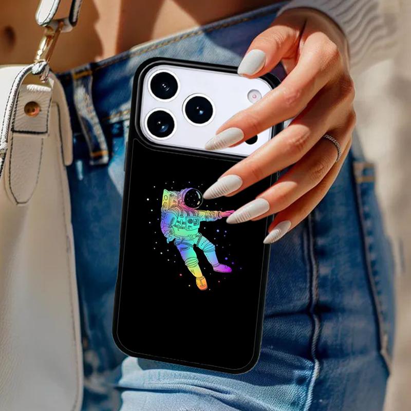 Starry Space Moon Astronaut Aesthetic Phone Case For iPhone 17 Air 14 15 13 12 Max Cover For Apple 16e 11 Pro Max Plus Coque