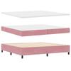 Boxspring Bed with LED Light Strips Pink 200 X 200 Cm Velvet