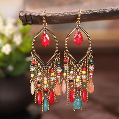 Dangle Earring Multicolor Long Tassel Earrings Women Engagement Party Jewelry ARI