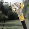 Golden Silver Dog Handle Luxury Pattern Pekingese Stick Party Fashion Walking Stick Decorative Cospaly Cane Knob Crosier 92cm