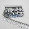 Lucky 10  Yards Rolls High Quality Gold Sequin Fringe Silver Spangle Tassel  Fringe  Dancing Sequin Beaded Tassel Various Color