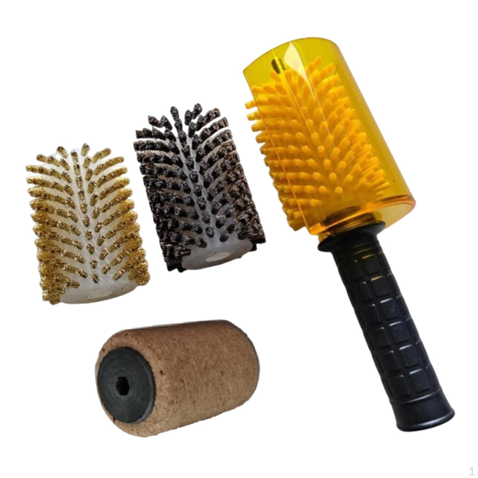 

Ski Wax Brush Kit Electric Rotating Efficient Snowboard Maintenance with Axle Handle Cover
