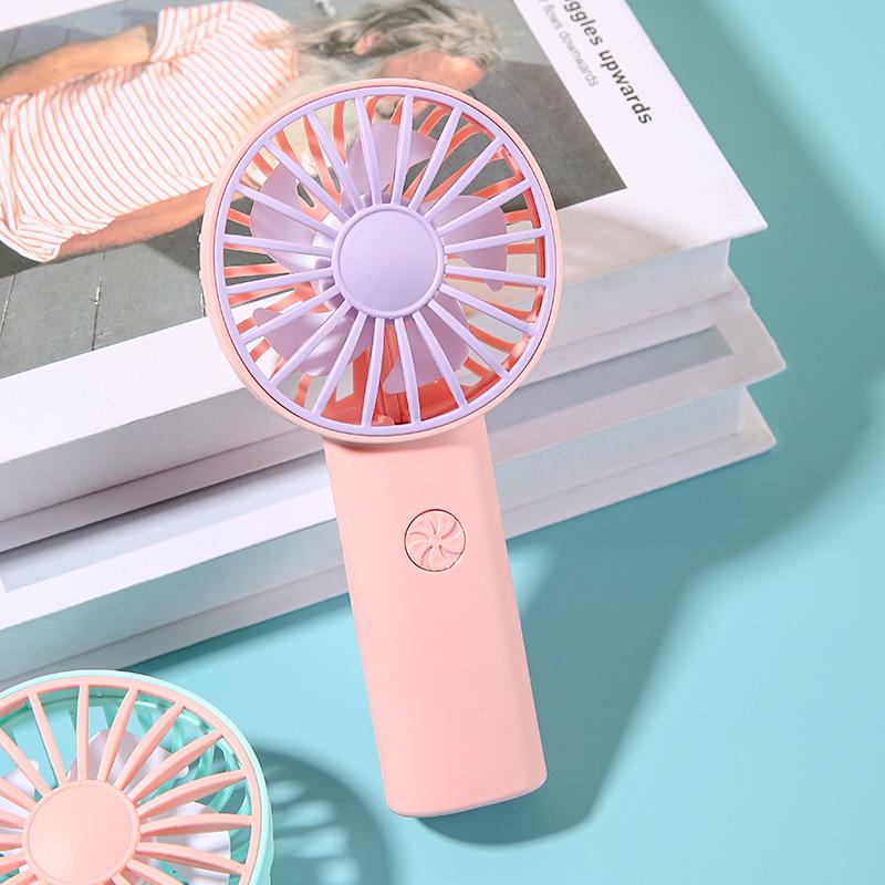 

Студенческий портативный карманный вентилятор: Милый, Двухцветный, Ручной, Перезаряжаемый, Вертикальное хранение. фиолетовый/розовый