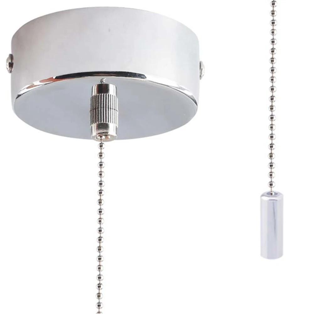 Pull Cord Light Switch for Bathroom Ceiling with 100cm Chain Modern Chrome Design for Enhanced Safety and Easy Control
