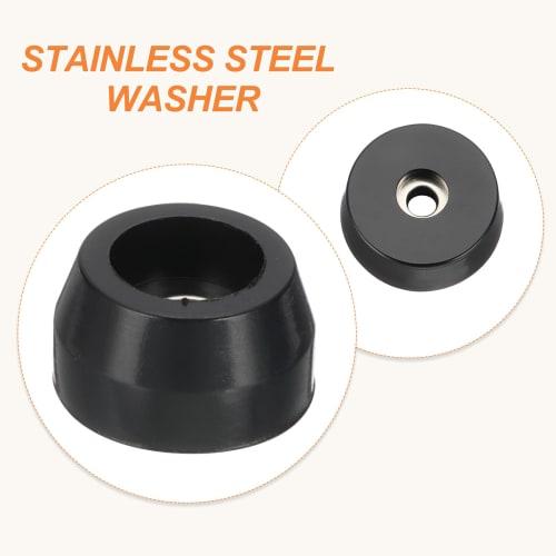 PATIKIL Rubber Furniture Feet Pads, 15x12x8mm, Anti-Vibration, Anti-Slip Bumpers, 3mm Screw-In Round Black Pads, for Electronics, Furniture, Cutting B