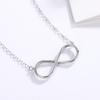 Elegant Sterling Silver Pink Infinity Necklace with European & American Style