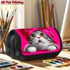 1pc Pink Hooded Cat Pencil Case Suitable for Schools, Offices & Travel - Double Layer Flip Cover with Zipper Closure, Multi-Layer Storage Bag, Cute Ca