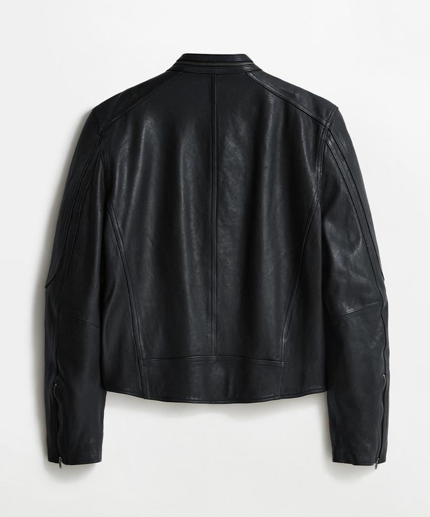 LMOOD Saber Lambskin Leather Jacket Black