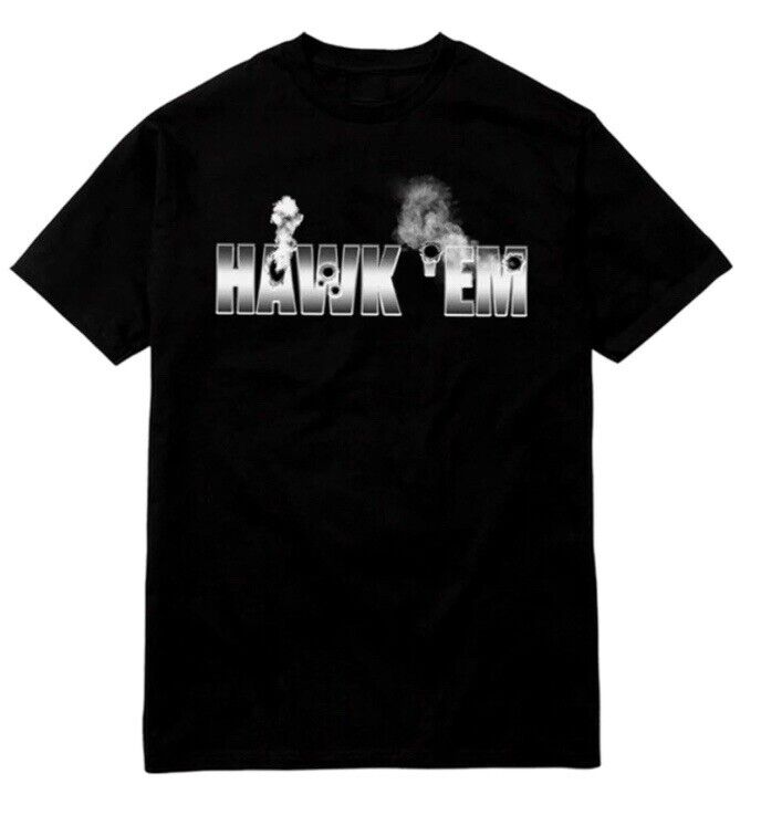 

Черная футболка унисекс Vlone Pop Smoke Hawk Em Fast