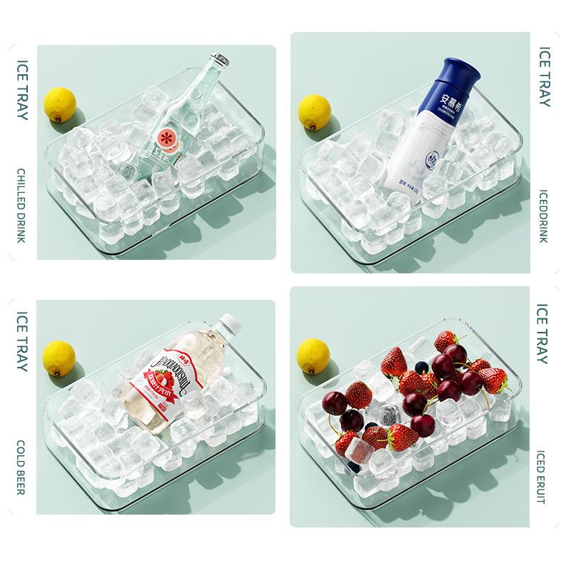 Silicone Ice Cube Tray Mold - Food Grade DIY Ice Storage Box for Household Use