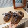 2024 Children Plush Leather Shoes for Girls Winter New Fashion Korean Style Soft Bottom Anti-slippery Versatile Chci Warm Shoes