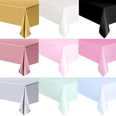 Einweg-Tischdecke, Rosa, Weiß, Roségold, Blau, Geburtstag, Hochzeit, Tischdecke, Kunststofffolie, wasserdicht, Esstischabdeckung für Party
